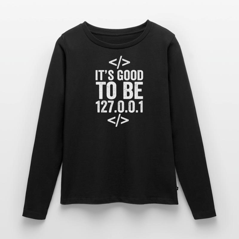 Programmeur localhost T-shirt manches longues Premium bio Femme