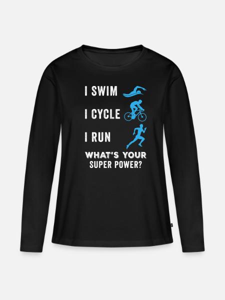 Triathlet - Frauen Premium Bio Langarmshirt - Schwarz