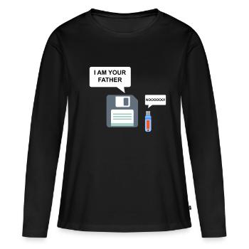 Programmeur Idée cadeau drôle - T-shirt manches longues Premium bio Femme - noir - Devant - Julia (174cm)