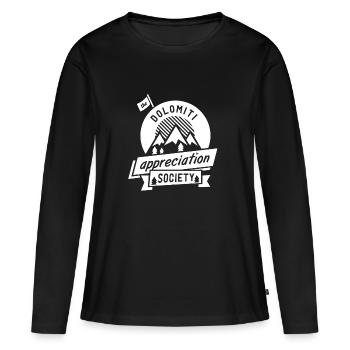 Dolomit Anerkennung weiß - Frauen Premium Bio Langarmshirt - Schwarz - Vorne - Julia (174cm)