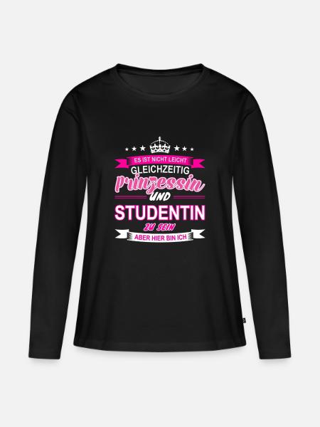 Studentin - Frauen Premium Bio Langarmshirt - Schwarz
