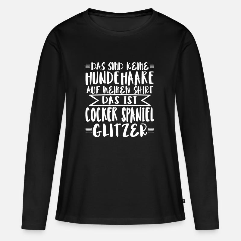 Das ist Cocker Spaniel Glitzer - Frauen Premium Bio Langarmshirt - Schwarz