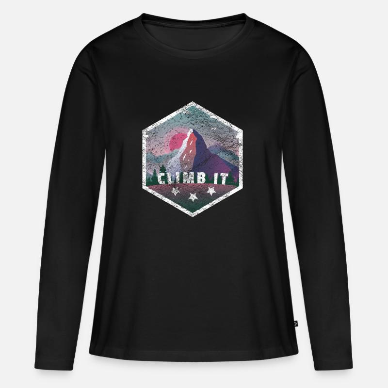 Geschenk Kletterer Boulderer klettern bouldern - Frauen Premium Bio Langarmshirt - Schwarz