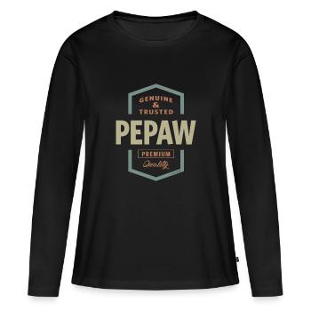 Genuine Pepaw - Women's Premium Organic Long Sleeve Shirt - black - Front - Julia (174cm)