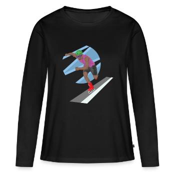 Patin à roues alignées Patinage à roulettes en ligne - T-shirt manches longues Premium bio Femme - noir - Devant - Julia (174cm)