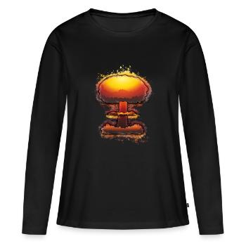 Explosion de bombe lumineux - T-shirt manches longues Premium bio Femme - noir - Devant - Julia (174cm)