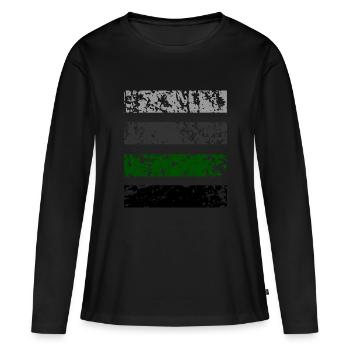 Stripes green - T-shirt manches longues Premium bio Femme - noir - Devant - Julia (174cm)