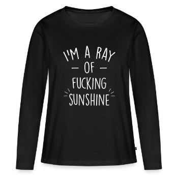 Je suis un rayon de soleil - T-shirt manches longues Premium bio Femme - noir - Devant - Julia (174cm)
