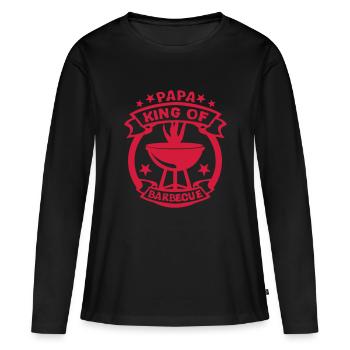 papa king roi barbecue logo fete - T-shirt manches longues Premium bio Femme - noir - Devant - Julia (174cm)
