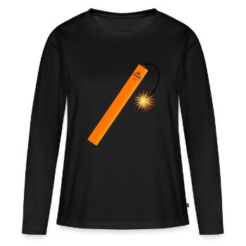 Dynamit-Stick - Frauen Premium Bio Langarmshirt - Schwarz - Vorne - Julia (174cm)