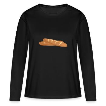 baguette - T-shirt manches longues Premium bio Femme - noir - Devant - Julia (174cm)