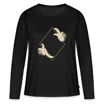 Pampasgras Raute Design Idee - Frauen Premium Bio Langarmshirt - Schwarz - Vorne - Julia (174cm)
