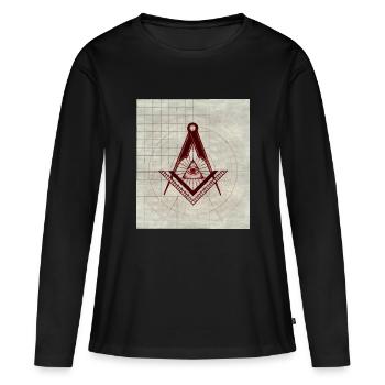 Symbole de franc-maçon - T-shirt manches longues Premium bio Femme - noir - Devant - Julia (174cm)