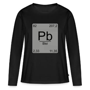 Blei, Periodensystem, Chemie, Physik, Element - Frauen Premium Bio Langarmshirt - Schwarz - Vorne - Julia (174cm)