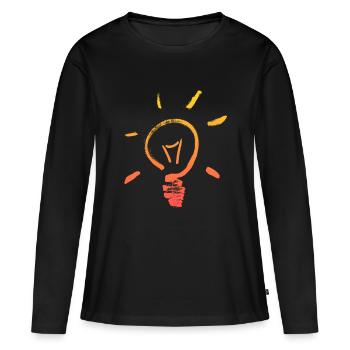 Ampoule rétro lampe à la lueur - T-shirt manches longues Premium bio Femme - noir - Devant - Julia (174cm)