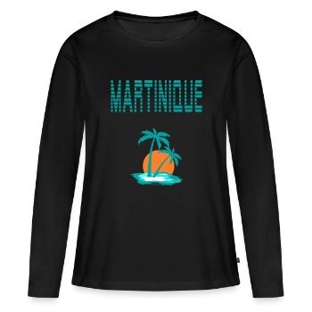 Martinique - T-shirt manches longues Premium bio Femme - noir - Devant - Julia (174cm)