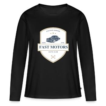 Fast Motors - Frauen Premium Bio Langarmshirt - Schwarz - Vorne - Julia (174cm)