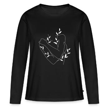 Corps en croissance - T-shirt manches longues Premium bio Femme - noir - Devant - Julia (174cm)
