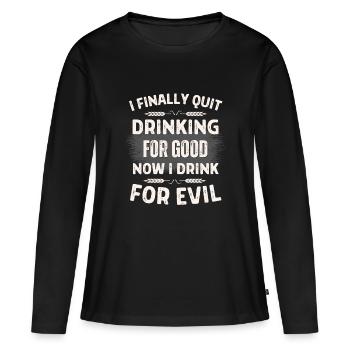 Blague blague en anglais - T-shirt manches longues Premium bio Femme - noir - Devant - Julia (174cm)