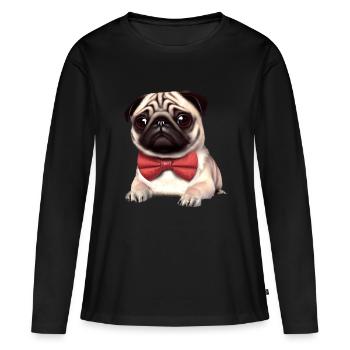 Chiens Propriétaires de chiens Propriétaires de chiens Bulldog Propriétaires de chiens - T-shirt manches longues Premium bio Femme - noir - Devant - Julia (174cm)