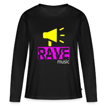 Musique rave - T-shirt manches longues Premium bio Femme - noir - Devant - Julia (174cm)