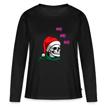Skelton HO! HO! HO! | XMAS - T-shirt manches longues Premium bio Femme - noir - Devant - Julia (174cm)