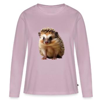 Watch out for hedgehogs in traffic - Women's Premium Organic Long Sleeve Shirt - dusky pink - Front - Julia (174cm)