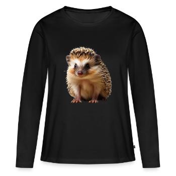 Méfiez-vous des hérissons dans la circulation - T-shirt manches longues Premium bio Femme - noir - Devant - Julia (174cm)