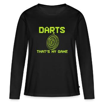Dart Shooting Dartwerfer - Frauen Premium Bio Langarmshirt - Schwarz - Vorne - Julia (174cm)
