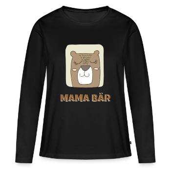 MAMA BEAR - Women's Premium Organic Long Sleeve Shirt - black - Front - Julia (174cm)