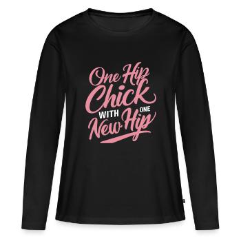 Cool and strong with a new hip - Women's Premium Organic Long Sleeve Shirt - black - Front - Julia (174cm)