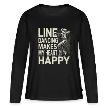Le pouvoir des filles dans le style de la danse en ligne - T-shirt manches longues Premium bio Femme - noir - Devant - Julia (174cm)