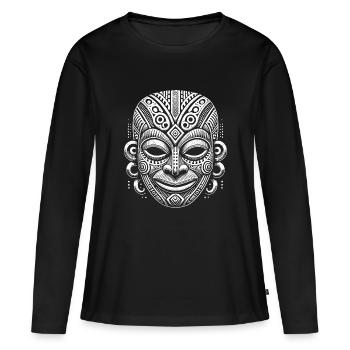 Masque - T-shirt manches longues Premium bio Femme - noir - Devant - Julia (174cm)