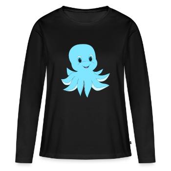 calmars bébé - T-shirt manches longues Premium bio Femme - noir - Devant - Julia (174cm)