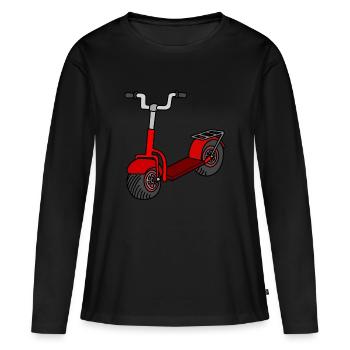 Kick Roller - Frauen Premium Bio Langarmshirt - Schwarz - Vorne - Julia (174cm)