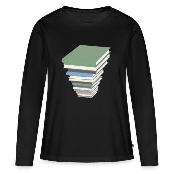 livres livres de lecture des lecteurs lisent lernen78 - T-shirt manches longues Premium bio Femme - noir - Devant - Julia (174cm)