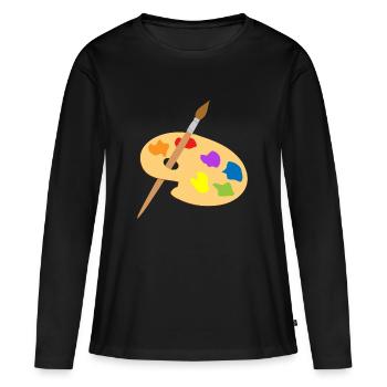 maler painter pinsel paint farbe artist color colo - Frauen Premium Bio Langarmshirt - Schwarz - Vorne - Julia (174cm)