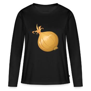 Zwiebel - Frauen Premium Bio Langarmshirt - Schwarz - Vorne - Julia (174cm)