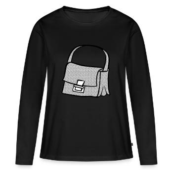 sac à dos valise sac à dos porte-documents125 - T-shirt manches longues Premium bio Femme - noir - Devant - Julia (174cm)
