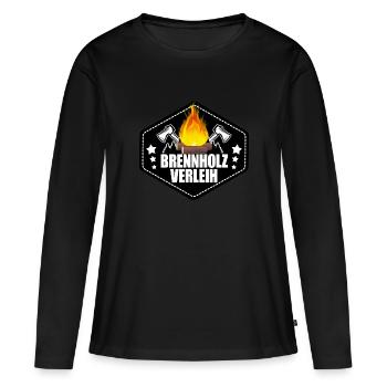Brennholz Verleih - Frauen Premium Bio Langarmshirt - Schwarz - Vorne - Julia (174cm)