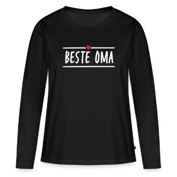Beste Oma - Frauen Premium Bio Langarmshirt - Schwarz - Vorne - Julia (174cm)
