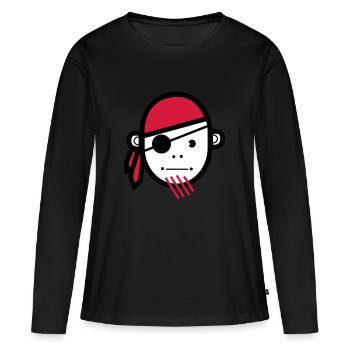 Pirate | pirates | pirates | boucaniers | marin - T-shirt manches longues Premium bio Femme - noir - Devant - Julia (174cm)