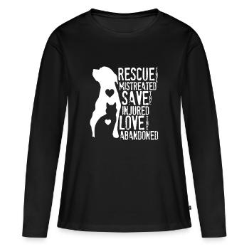 Amant de chat - T-shirt manches longues Premium bio Femme - noir - Devant - Julia (174cm)