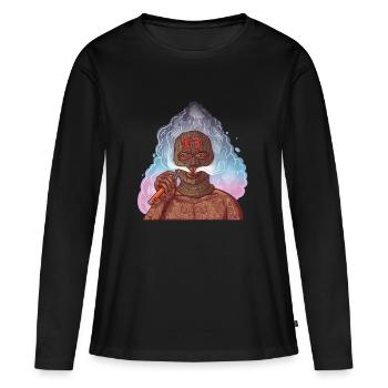 gangsters Vape avec des tatouages et passe-montagne - T-shirt manches longues Premium bio Femme - noir - Devant - Julia (174cm)