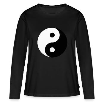 Yin Yang YOGA - Frauen Premium Bio Langarmshirt - Schwarz - Vorne - Julia (174cm)