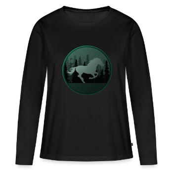 Pferd Pferde Reiten Reitsport Pony Western Shirt - Frauen Premium Bio Langarmshirt - Schwarz - Vorne - Julia (174cm)