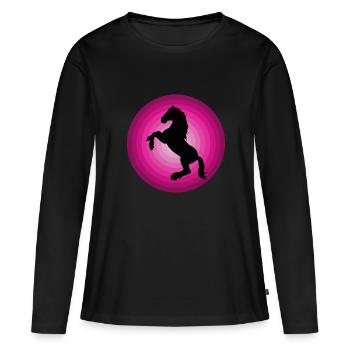 Pferd Pferde Reiten Reitsport Pony Western Shirt - Frauen Premium Bio Langarmshirt - Schwarz - Vorne - Julia (174cm)