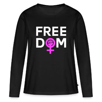 Freedom Frauen Power Feminin - Frauen Premium Bio Langarmshirt - Schwarz - Vorne - Julia (174cm)
