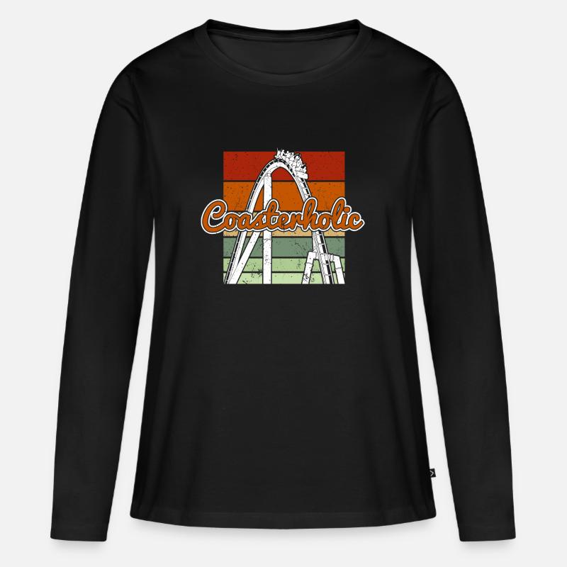 Achterbahn Achterbahn - Frauen Premium Bio Langarmshirt - Schwarz