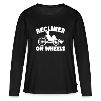 Vélo couché Vélo couché - T-shirt manches longues Premium bio Femme - noir - Devant - Julia (174cm)